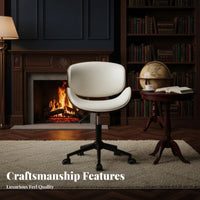 Height Adjustable rotate Bentwood Chair half-centuryera Modern design Bentwood Task Chair Curved Backrest Office Furniture Ergonomic Design for Students, Study Room, Bedroom