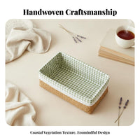 Woven Rectangular Basket adaptable Household Storage Space Saving for Adults