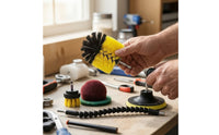 7 Pieces Versatile Drill Scrubber Brush Attachment Set All-Purpose Drill Brush Set Flexible Extension Attachment Quick Change for Homeowners
