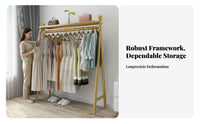 Foldable Single-Rod Rolling Clothes Rack Multi-Functional Clothing Stand Space-Saving Household Storage Easy Assembly for Apartment Dwellers, Boutique Owners, Balcony, Laundry Room, Entryway, Walk-in Closet