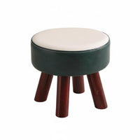 Multi-Functional Round Wooden Stool Comfortable Seating Round Four-Legged Stool sturdy Footrest Minimalist Design for Adults, household members, Seniors, Living Room, Entryway, Bedroom, Study