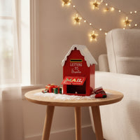Christmas Mailbox Decorative Christmas Letter Mailbox Santa Letter Box Tabletop Holiday Accent Festive for Families, Entryway