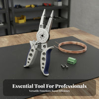 Heavy-Duty Construction Wire Cutter Crimper Stripper Pliers Non-Slip Ergonomic Handle Electrician Multi-Tool Pliers for DIY Enthusiasts