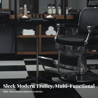 Multi-Functional Hair colorist's Rolling Tray Customized Tool Slots Adjustable Tray on Wheels Long-Lasting Construction Salon Equipment Easy to Clean for Tattoo Artists, Hairstylists, Estheticians, Beauty Parlor, Barbershop, Spa