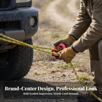 Black Sleeve Winch Recovery Loop Compact Synthetic Rope Recovery Accessory Heavy Duty Vehicle Gear for Winching, Towing