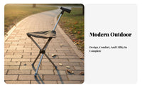 2-in-1 Cane Stool Foldable Folding Cane Stool Lightweight Walking Chair for Elderly, Seniors, Outdoor, Travel, Queueing