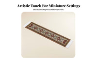 Intricate Patterns 1:12 Scale Dollhouse Rug Rich Colors Woven Dollhouse Table Runner Exquisite Craftsmanship for Hobbyists