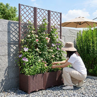 Trellis Planter, Planter Box, With Fence, Garden Trellis, With Drainage Hole, Climbing Plants, Vegetables, Flowers, Home Vegetable Garden, Balcony Gardening, Assembly Type, Outdoor Use