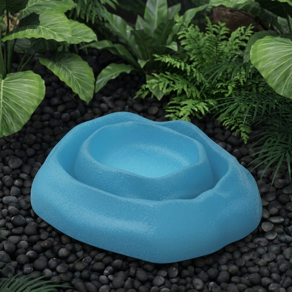 Stackable Reptile Bowls and Tortoise Water Bowl Set, Reptile Accessories for Leopard Geckos and Hermit, Textured Food Dish, 2 Pack