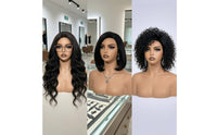 Mannequin Head with Shoulders Bald Headpiece Display Stand Smooth for Salons