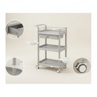 Waterproof 3-Tier Utility Cart Mobile Three Tier Rolling Cart Portable Heavy-Duty for Homeowners, Bathroom, Kitchen