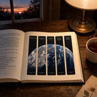 Translucent Frosted Bookmark Set - Universe, Moon, Stars, Clouds, and Landscape Designs