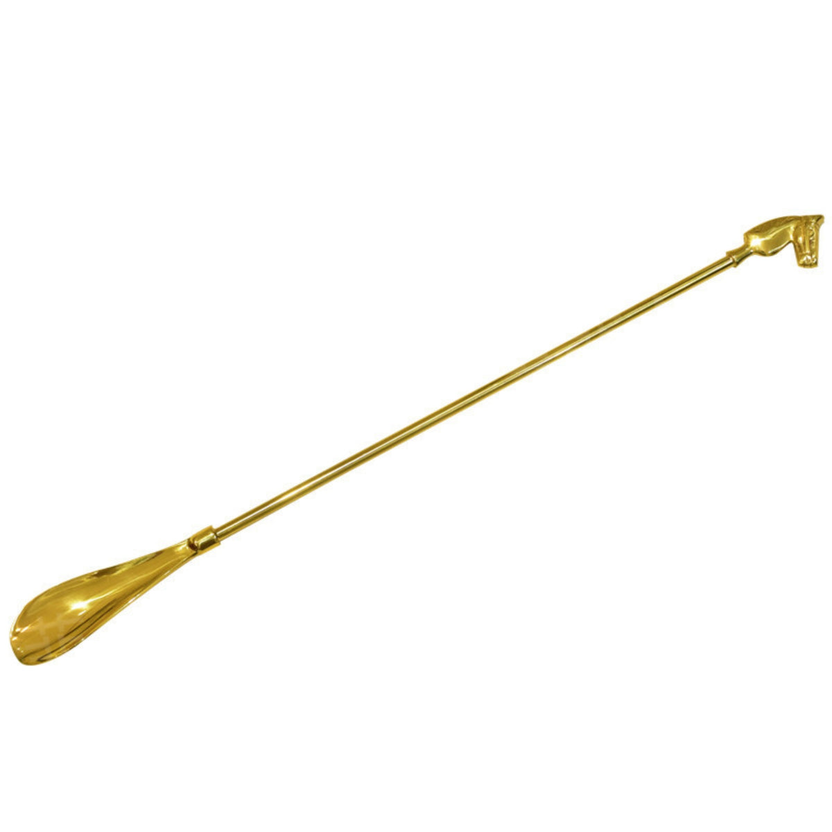 Brass Shoehorn with Horse Heads Vintage Style Shoe Inserter with Horse Heads Handle Polished Gold Long-Handled Shoehorn Hanging Loop