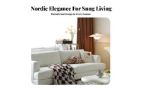 Straight-Line Fabric Settee Minimalist Design Sofa Cream aesthetic Couch for Homeowners, Interior Designers, Small Apartment, Studio Flat, Home Office