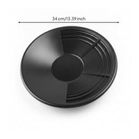 Handheld Grooved Gold Pan Shallow Gold Pan Thickened Recovery Gear Black for Miners