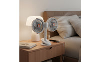 Two-Head Fan Adjustable Double-Head Cooling zoneSaving for Students, Dorm Room, Bedside Table