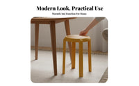 long-finaling Stackable Woven-Look Seat Sturdy Construction Round stacking Stool Space-Saving Design Backless Chair Easy to Clean for Homeowners, Students, educators, Living Room, Kitchen, Balcony, Patio