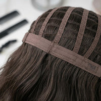 Layered Shoulder Length Curly Hairpiece Voluminous Synthetic Wavy Hairpiece Breathable Mesh Beauty Accessory Natural-Looking