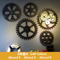 Industrial Style Vintage Gear Wall Decor for Bars and Cafes