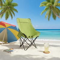 Easy Setup High Back Camping Chair Ergonomic Design High Back Folding Chair Stable Structure Breathable Material for Artists, Fishermen, Fishing, Backyard