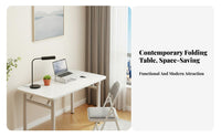 Easy to Stow Foldable Computer Desk Minimalist Design Folding Desk Installation-No-Cost Foldable Writing Table Multi-Purpose for Students, Telecommuting Workers, Apartment Dwellers, Dorm Room, Bedroom, Home