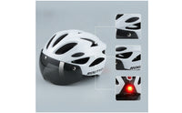 Adjustable Cycle Helmet with Tail Light Vented Bike Helmet with Visor Cooling Lightweight for Children, Adolescents