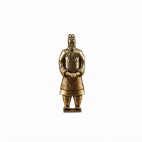 Lustrous Finish Terracotta Warrior Figurine Souvenir-Style Brass Warrior Figurine Compact Terracotta Soldier Ornament Detailed