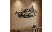 Metal Peak Wall Decoration Precision-Cut Details Black Metal Landscape Wall Art Lightweight for Hikers