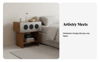 20th Century20th Century-modern Modern aesthetic Single-Drawer Bedside Cabinet Modernist Movement Inspired Nightstand space-saving Size Bedroom Storage Sturdy and Stable Design for Renters