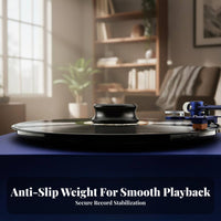 280g Record Puck Aluminum Alloy Construction LP Record Weight Non-Slip Design Turntable Disc Stabilizer for Audiophiles, DJs, Audio Production Studio