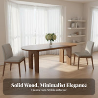 Oval Wood Dining Table Sturdy Construction Arch Leg Dining Table Sturdy Household Furniture for Families, Couples, Living Room, Kitchen, Apartment