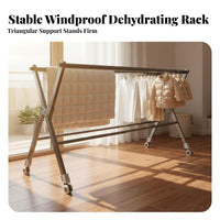 Foldable Clothes Drying Rack Installation No Assembly Foldable Garment Stand Multi-Tier Drying Stand Indoor & Outdoor Use