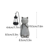 Feline Lantern Ornament Resin Material Solar Feline Ornament Easy to Install