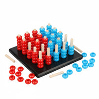Early Learning Wooden Four in a Row Game Hand-Eye Coordination Training 3D Connect Four Game Eco-Friendly Paint Educational Toy for Preschoolers, Kids, Toddlers, Kindergarten, Classroom, Playroom