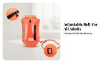 Transparent Pocket Rectangular Swim Buoy Orange Two-Compartment-Chamber Buoy High Visibility Tow Buoy Dry Bag Bright Color