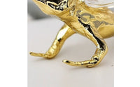 Salamander Ornament with Crystal Decorative Gold Salamander Figurine Realistic Decor for Reptile Lovers, Desk, Office, Study