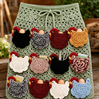 Handmade Crochet Egg Collecting Apron Cute Egg-Collecting Apron Soft Charming for Homestead
