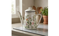 Glossy Finish Enamel Stovetop Kettle Long Spout Decorative Tea Pot Side Handle Enamel Kettle Induction Safe