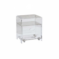 Minimalist Design Transparent C-Shaped Table Waterfall rim Clear C-Table Space-Saving Nightstand single-Piece Construction for Apartment Dwellers, Homeowners, Sofa Side, Living Room, Bedroom, Small Spaces