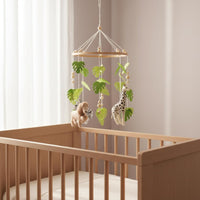 Hand-Eye Coordination Woodland Creature Crib Mobile Handmade Foliage and Creature Bed Bell Soft Feel Felt Hanging Nursery Mobile Eco-Friendly for Newborns