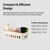 Bathroom Sink Drain Rack and Kitchen Organizer for Students, Wall Mounted Shelf Soap Sponge
