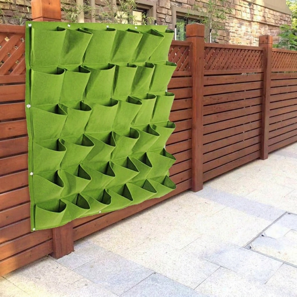 Grow Bags for Flower Pots and Hanging Plant, Heavy Duty Sewing with Pockets, Square Wall Planter and Fence Planters, Outdoor Vegetable Planter