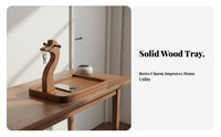 Multi-Functional Design Entryway Valet Tray Nature Inspired Solid Wood Band Dish Strong Load-Bearing for Desktop, Dresser Top, Bedside Table