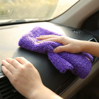 Edgeless Design Towel Car Drying Towel, 40cm x 40cm Microfibre Cleaning Cloth, 350 GSM Soft Coral Fleece for Interior and Exterior Detailing