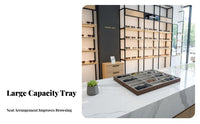 Large Capacity 18 Slot Sunglasses Display Tray Soft Lining 18 Slot Sunglasses Organizer for Retailers, Retail Counter, Dresser