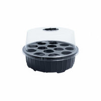 3 Pieces Moisture Retention 13-Hole Tray Heat Preservation Round Seedling Tray Clear Dome Cover Covered Propagation Box Reusable for Indoor Gardening, Balcony, Greenhouse