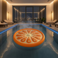 Inflatable Floater Bed Round Pool Lounger Water Lounge Bed Fruit-Inspired Lounge Floater Sunbathing for Adults, Beach, Vacation