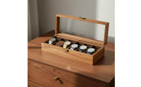 Wood Grain Watch Storage Box Multi-Functional Watch Collection Display Case Large Capacity Metal Clasp