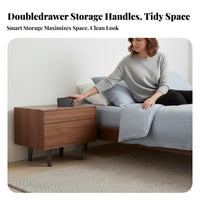 End Table with Drawer Nightstand Modern Minimalist Bedside Storage Engineered Wood Surface Functional Italian Style Suitable for Bedroom Hotel Room Lounge Apartment