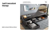 L-Shaped Pull-expandable Sofa Bed with Storage Chaise Multi-Functional L-Shaped Pull-expandable Bed with Storage Chaise Space-Saving transformable Couch for Families